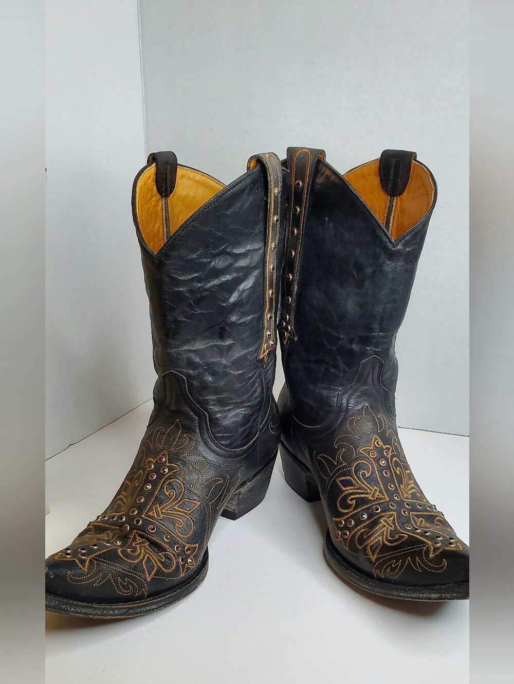Old Gringo Rhinestone Cross Leather Boots Size 9B